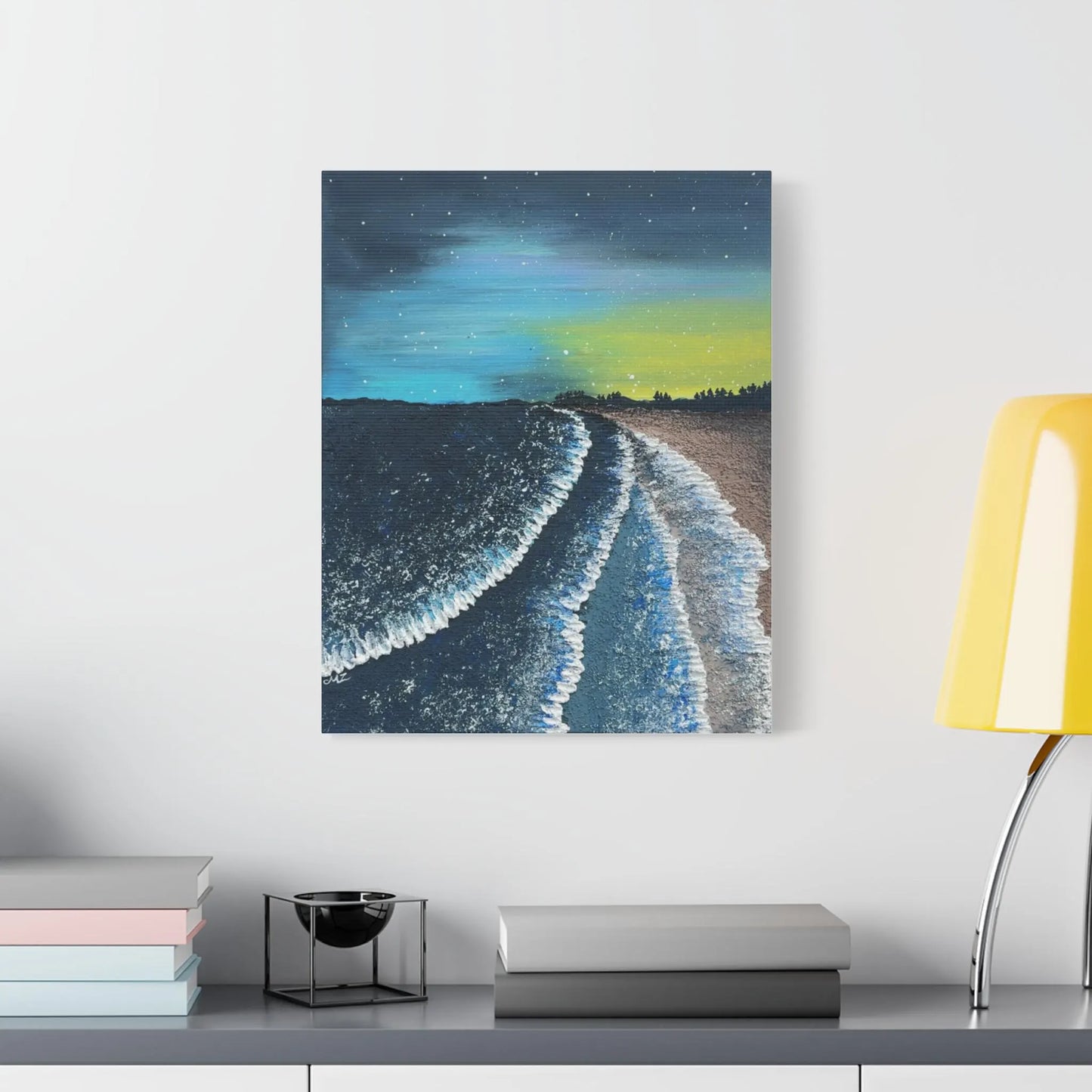 Lehrain |Textured acrylic wave painting | 16x20 | Canvas